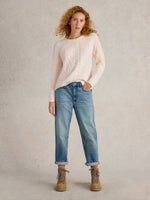 Patchwork Cable Jumper - Light Natural