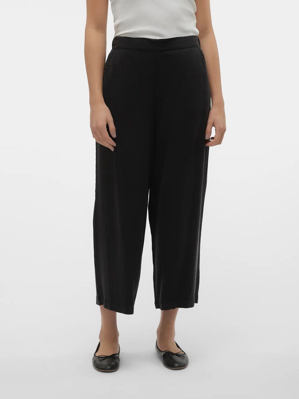 Bree Wide Tencel Culotte - Black Denim