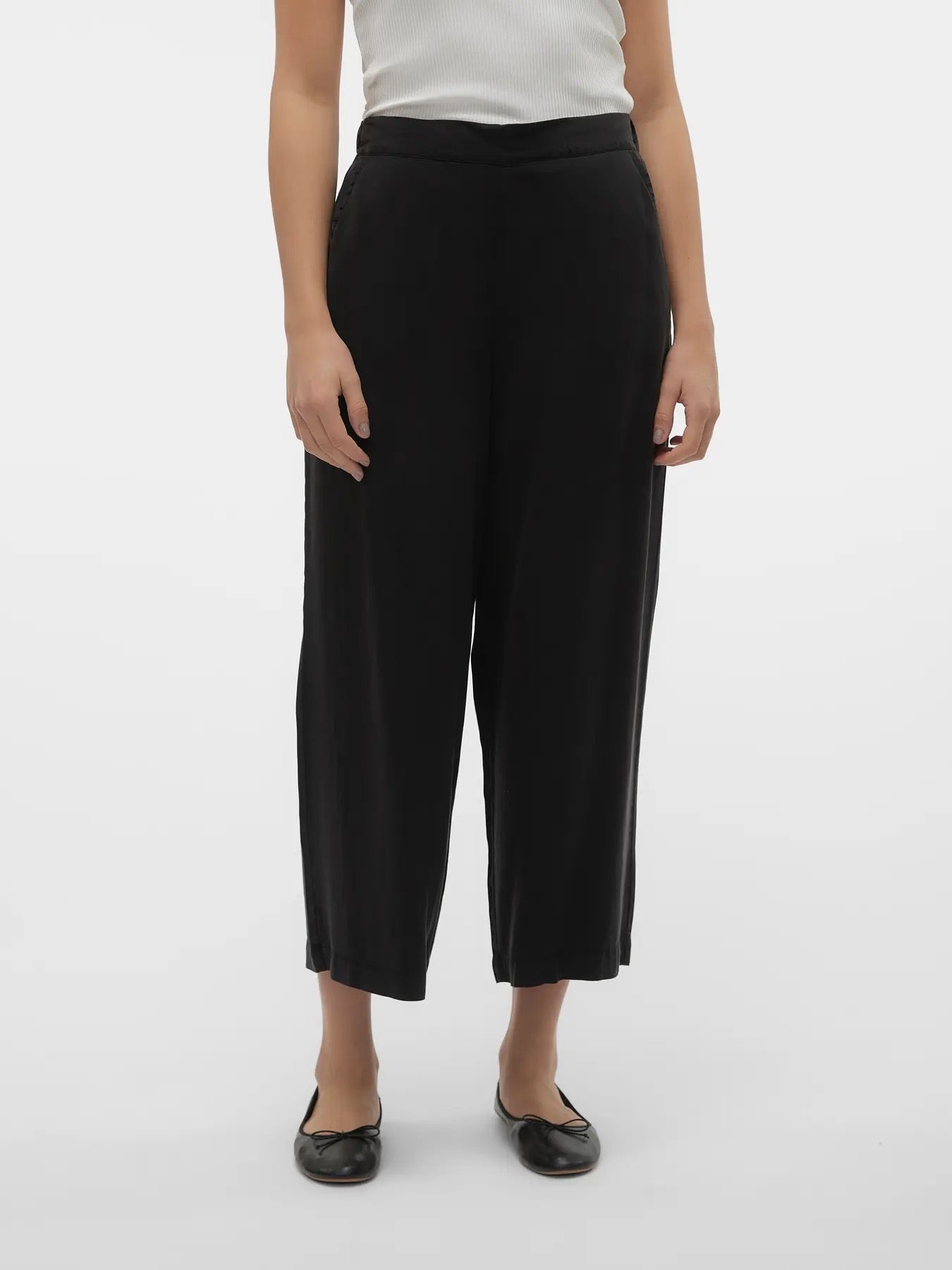 Bree Wide Tencel Culotte - Black Denim
