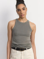 The Garment Dyed Essential Tank Top - Olive Green