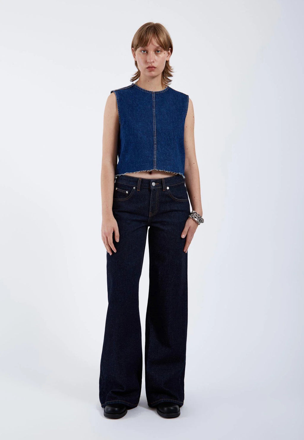Rhue Low Wide Jeans - Stream Rinse
