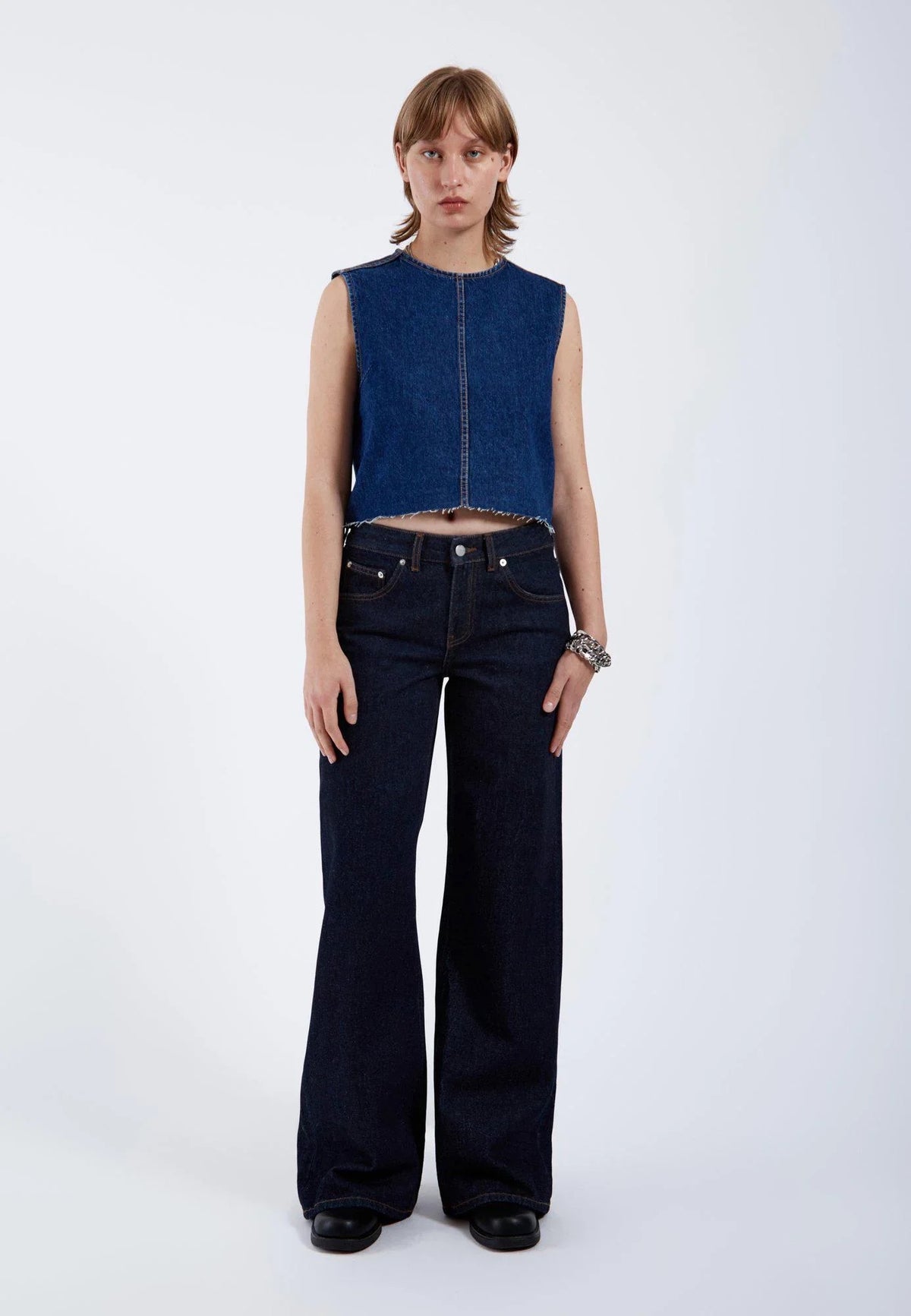 Rhue Low Wide Jeans - Stream Rinse
