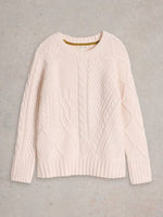 Patchwork Cable Jumper - Light Natural