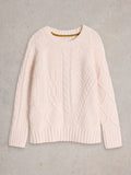 Patchwork Cable Jumper - Light Natural
