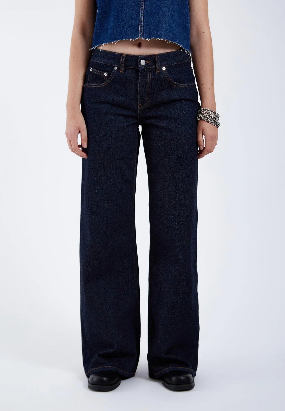 Rhue Low Wide Jeans - Stream Rinse