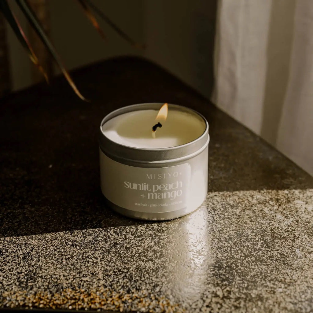 Sunlit Peach & Mango Beeswax Blend Candle Tin