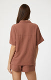 Gauze Short Sleeve Shirt - Brownie