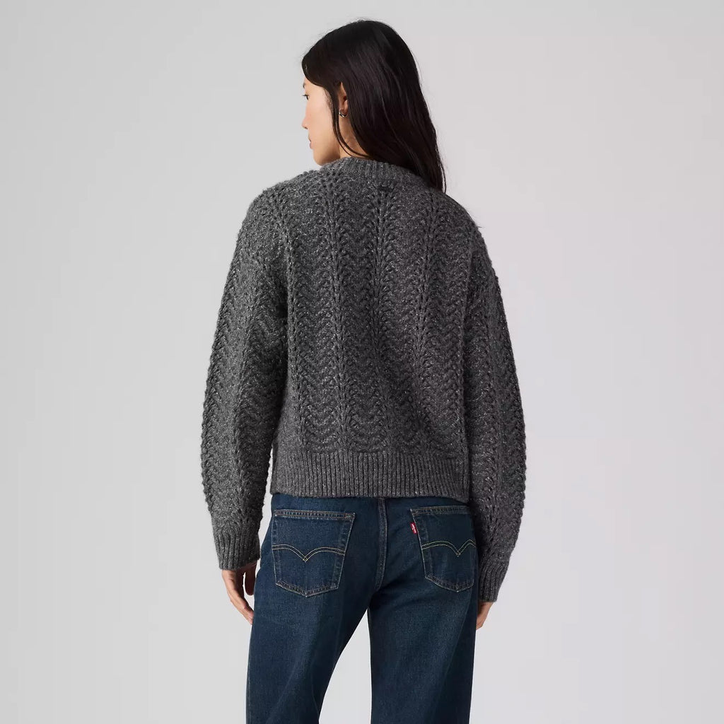 Charlotte Pointelle Sweater - Dark Charcoal