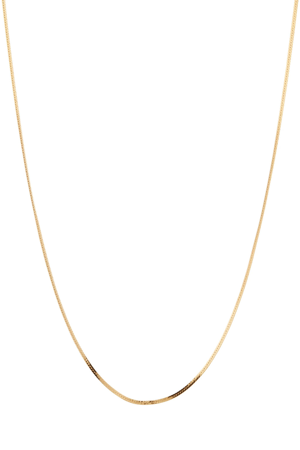 Fine Herringbone Necklace - Gold