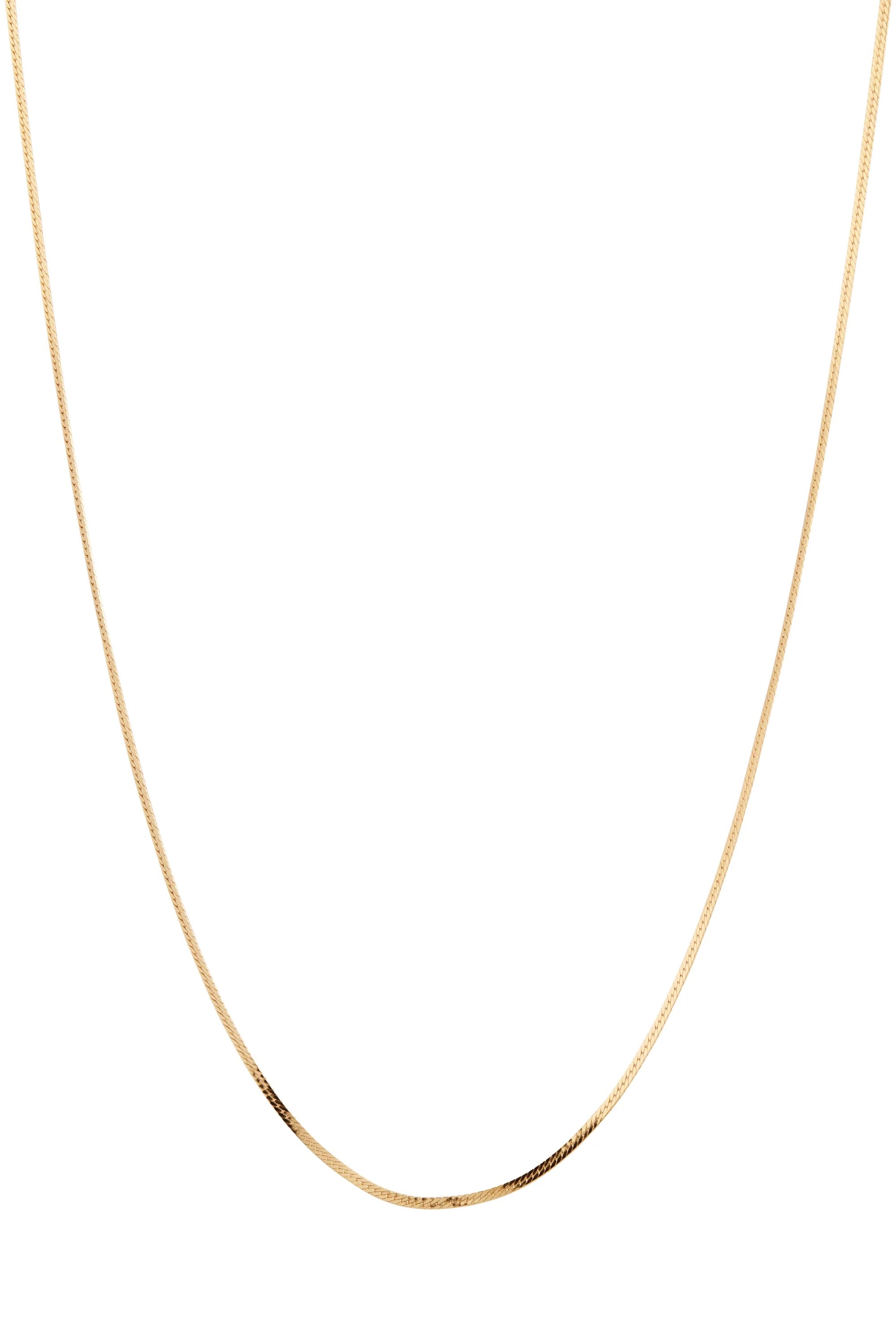 Fine Herringbone Necklace - Gold