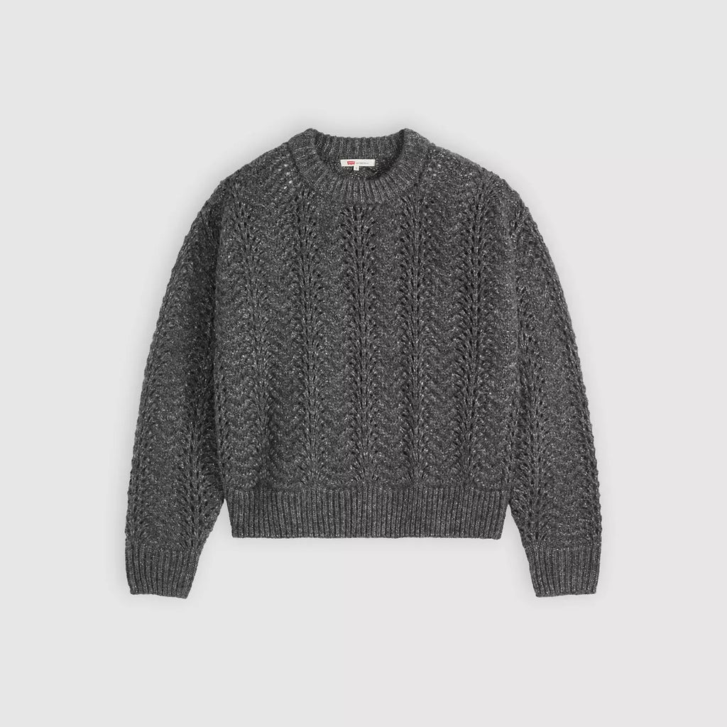 Charlotte Pointelle Sweater - Dark Charcoal