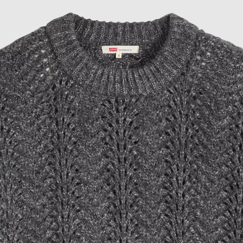 Charlotte Pointelle Sweater - Dark Charcoal