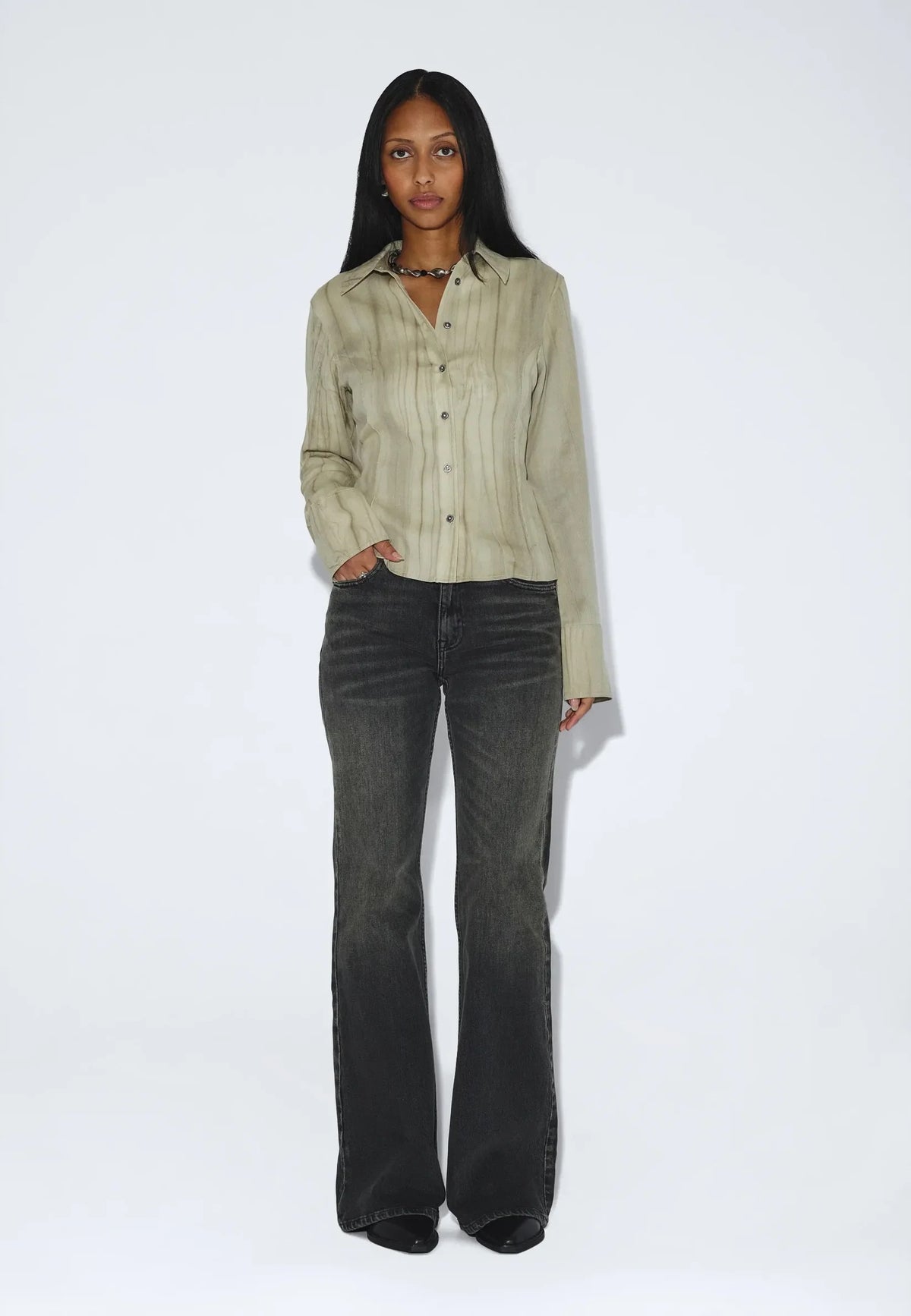 Mila Seam Shirt - Washed Beige