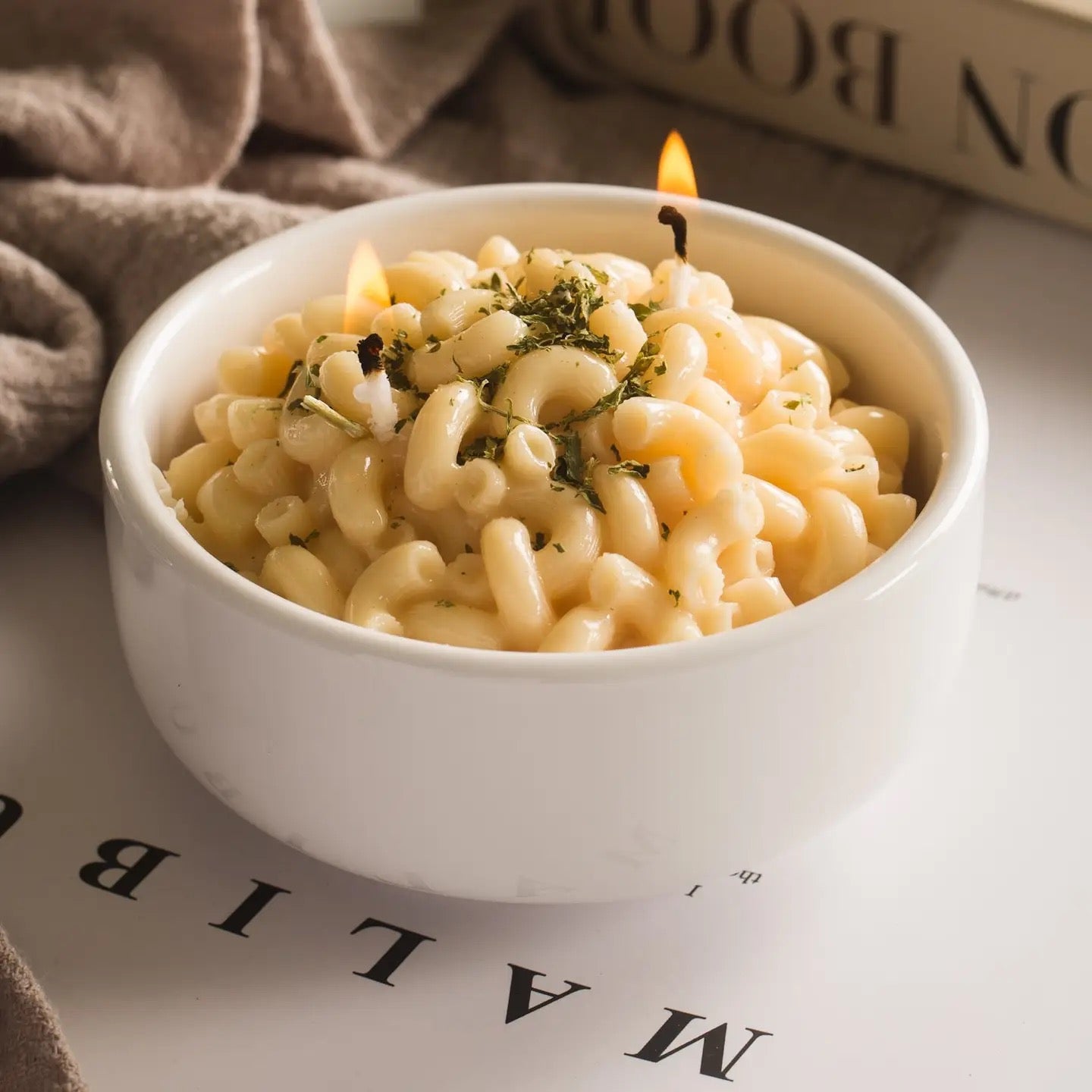 Macaroni & Cheese Candle Bowl