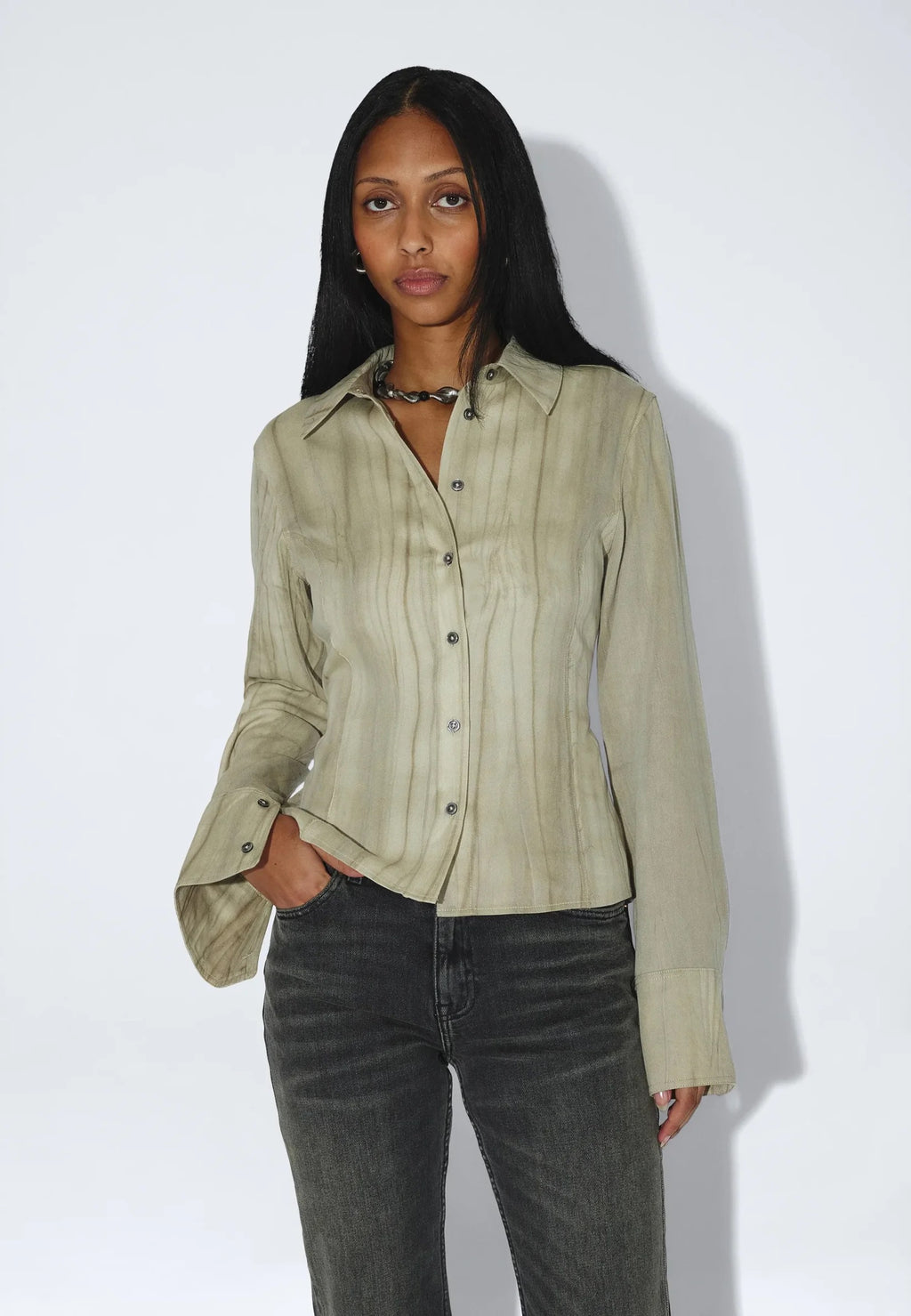 Mila Seam Shirt - Washed Beige