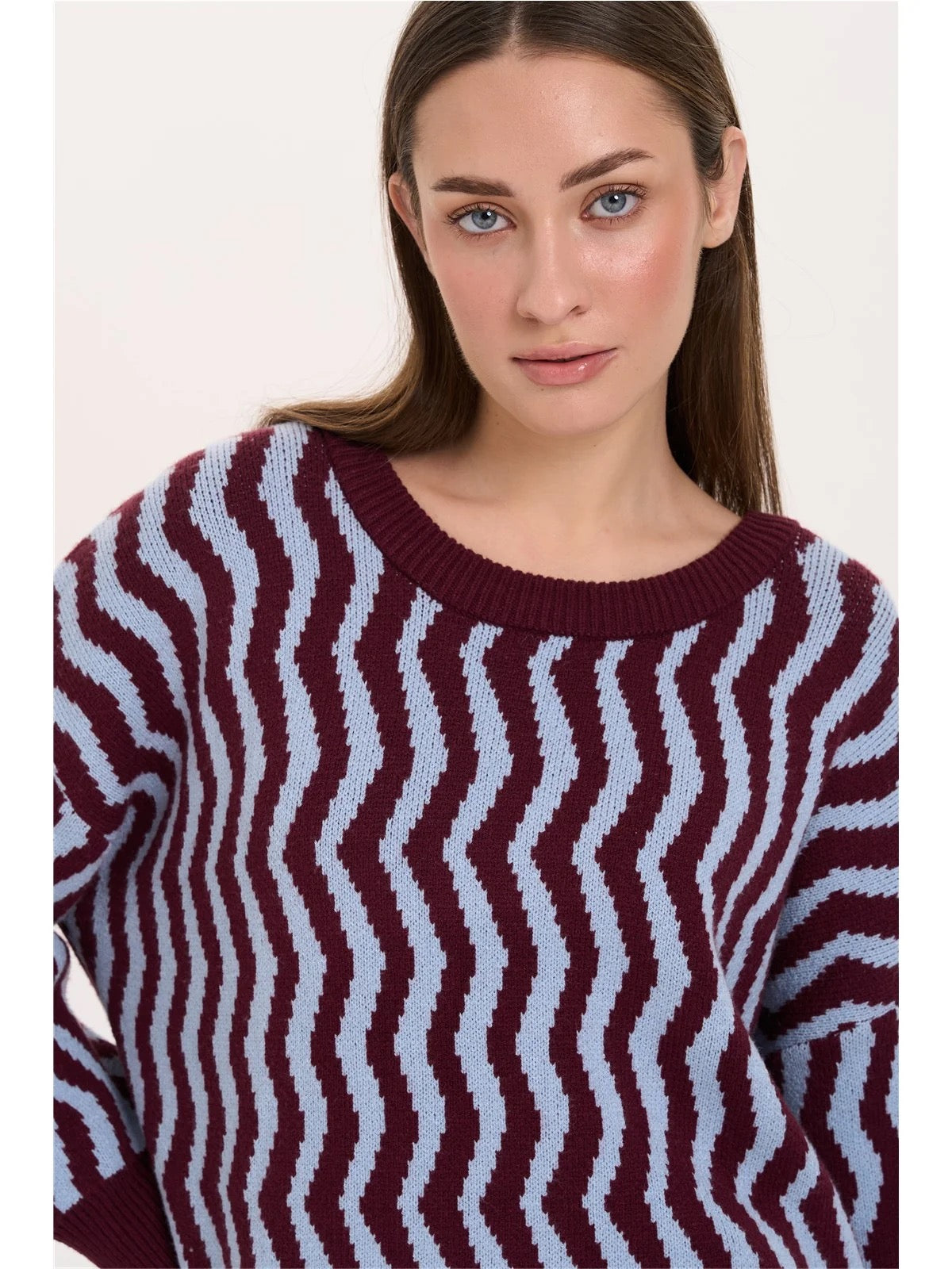Zig Zag Pullover - Bordeaux