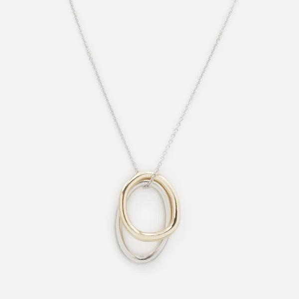 Two Tone Circular Charm Necklace