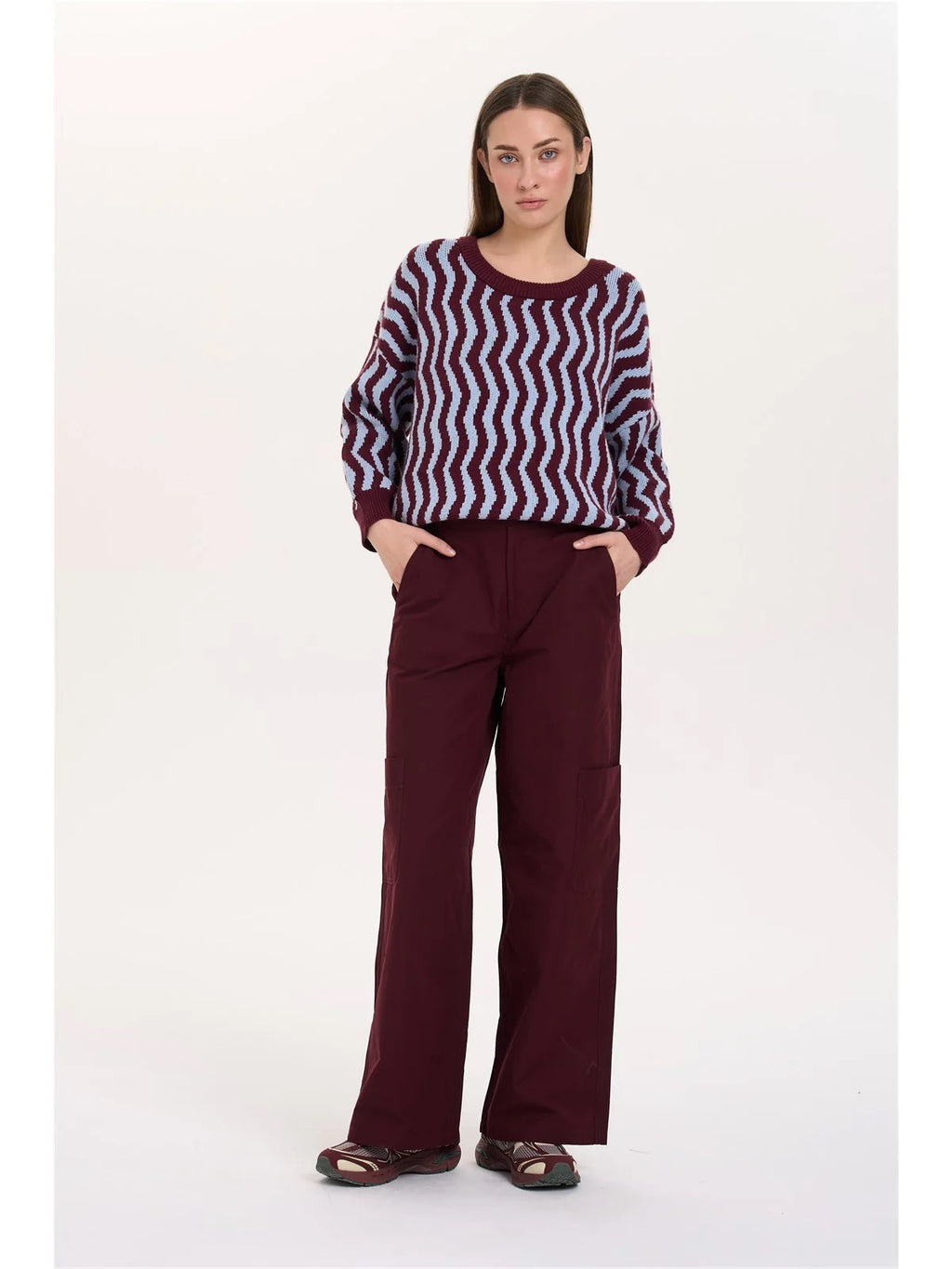 Zig Zag Pullover - Bordeaux