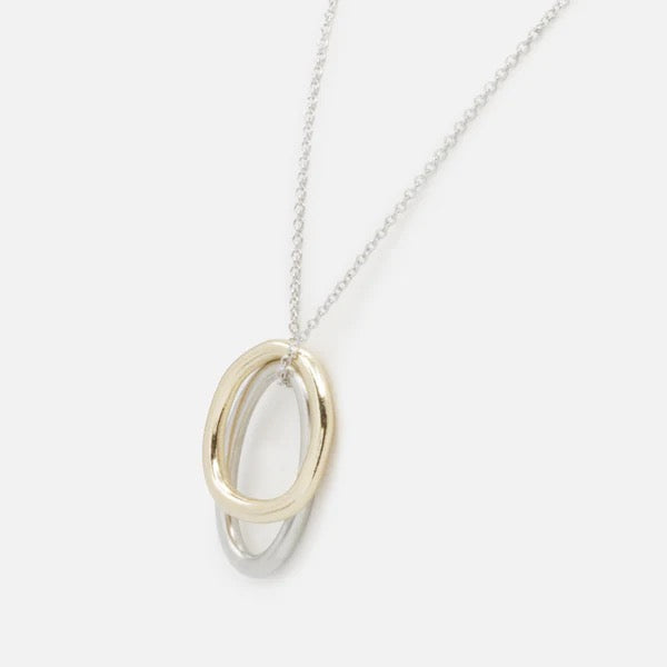 Two Tone Circular Charm Necklace