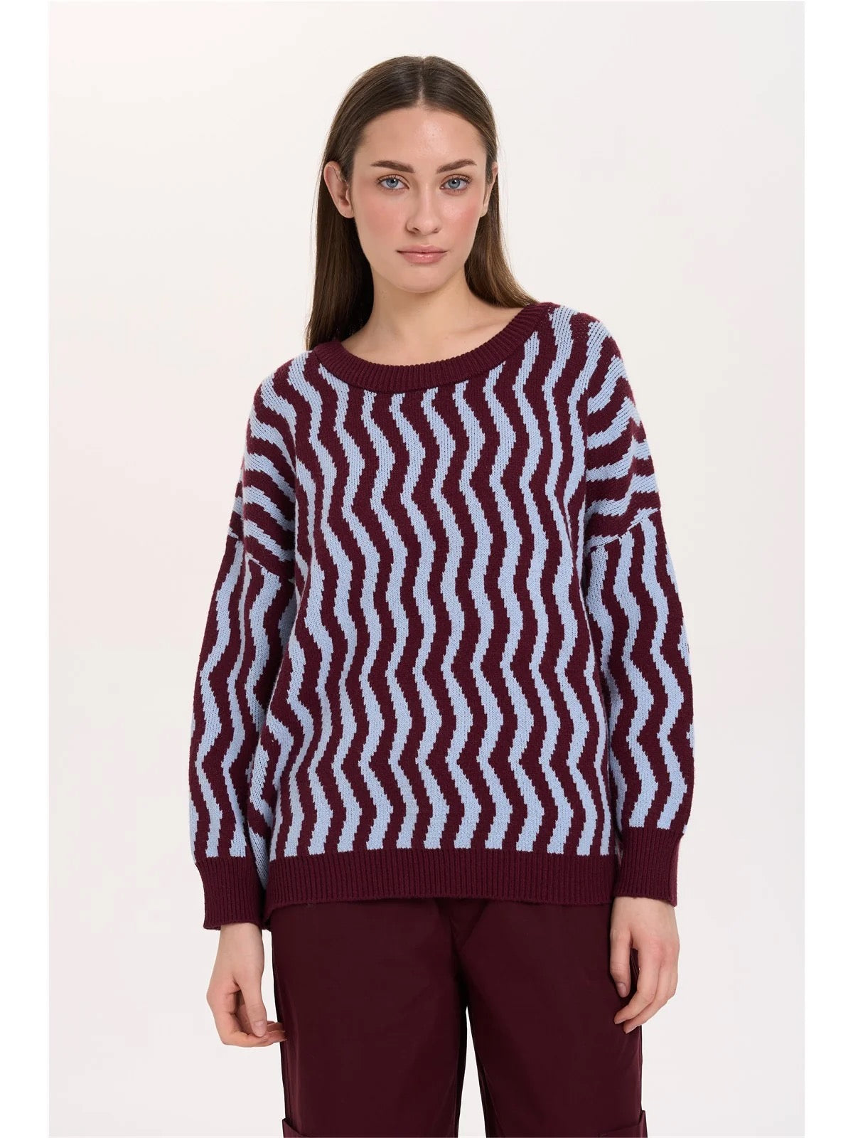 Zig Zag Pullover - Bordeaux