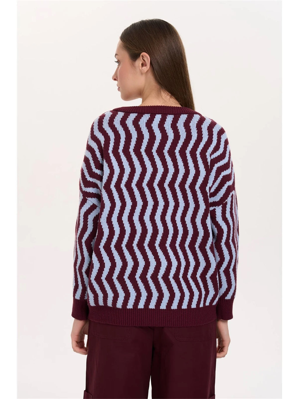 Zig Zag Pullover - Bordeaux