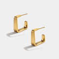 Angular Brushed Open Hoop Earrings