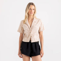 Camp Short Sleeve Button Up Shirt - Eggshell