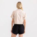 Camp Short Sleeve Button Up Shirt - Eggshell