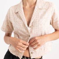 Camp Short Sleeve Button Up Shirt - Eggshell