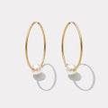 Thin Hoop Earring With Round Pearl