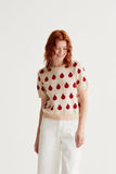Red Coccinelle Short Sleeve Sweater