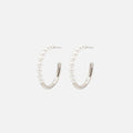 Hoop Earrings With Half Synthetic Pearl