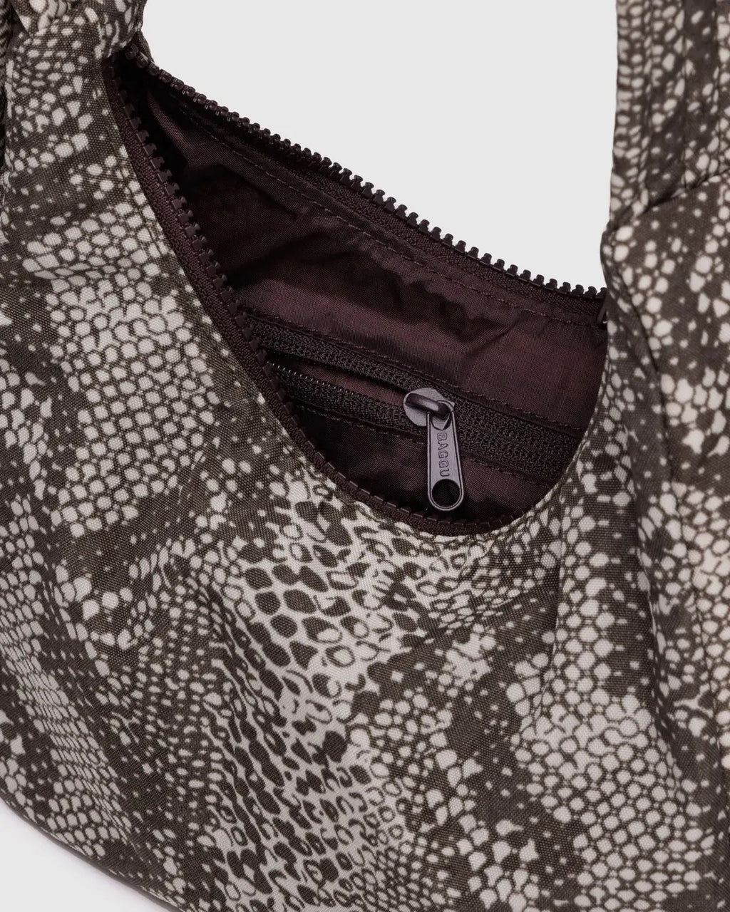 Mini Nylon Shoulder Bag - Snakeskin