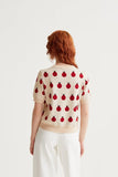 Red Coccinelle Short Sleeve Sweater