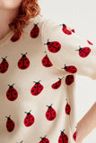 Red Coccinelle Short Sleeve Sweater