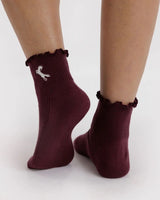 Lettuce Edge Socks - Mahogany & Navy Icons