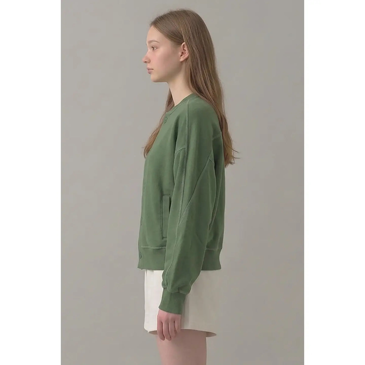 Pre Shrunk Stitched Cotton Terry Cardigan