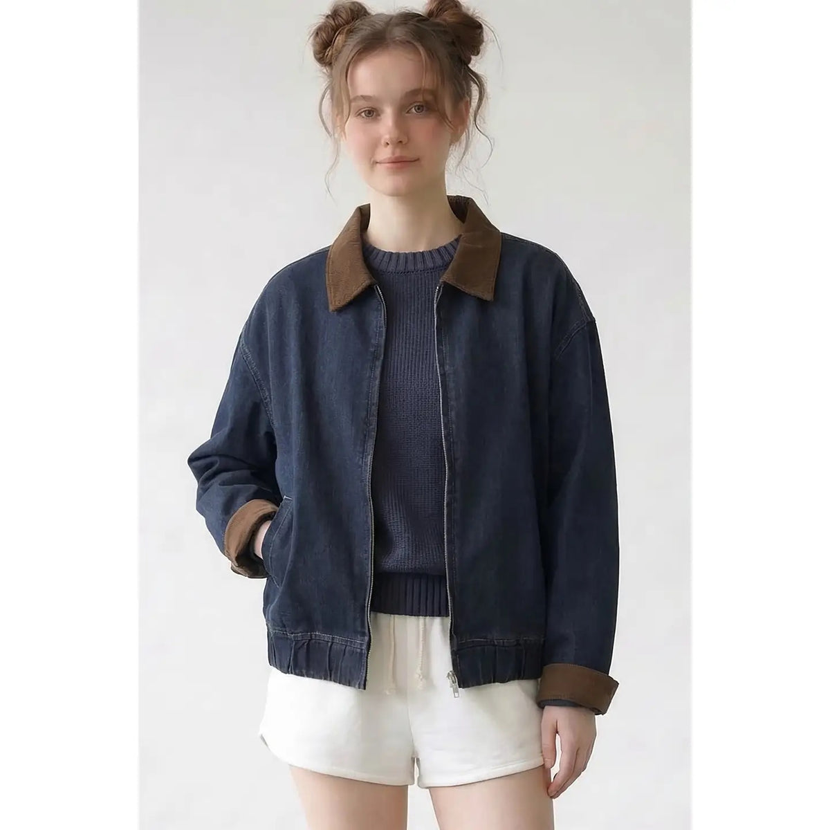 Raw Denim Contrast Jacket