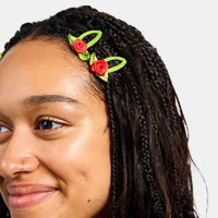 Rosette Snap Clips - Red