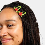 Rosette Snap Clips - Red