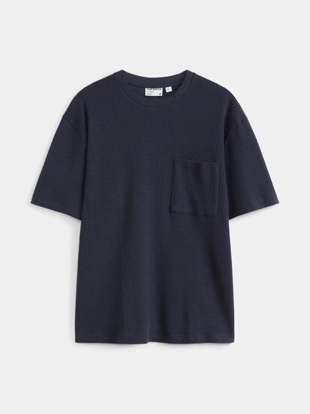 The Loose Waffle T Shirt - Midnight Blue