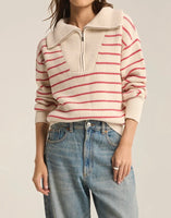 Villa Half Zip Sweater - Red Pepper