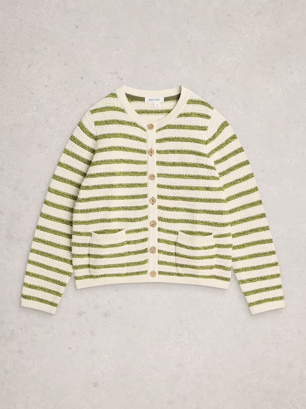 Belle Stripe Cardigan - Ivory Multi