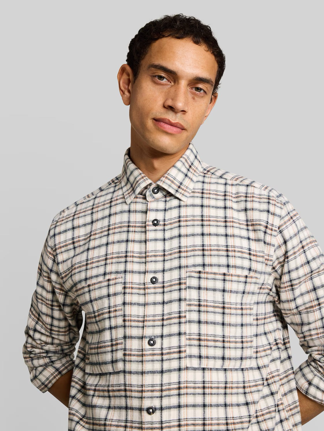 Comfort Checked Shirt - White Based Mint Check