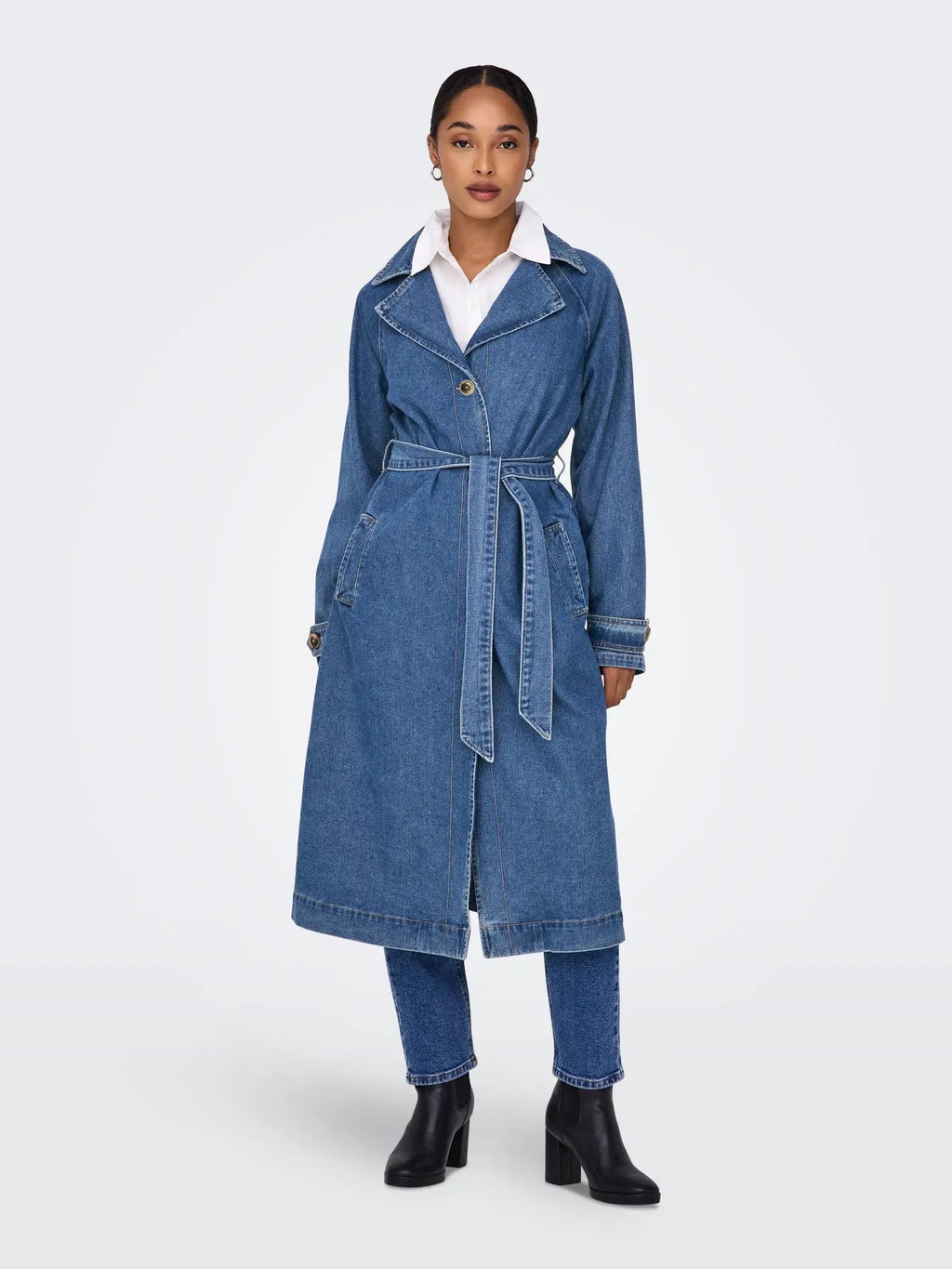 Malou Belted Denim Trench