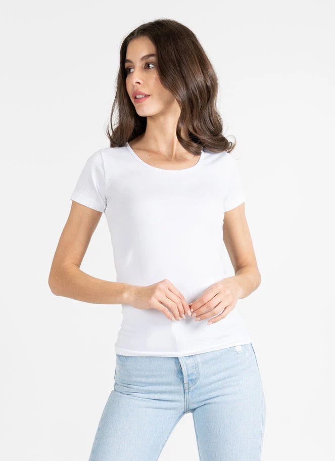 Bamboo Short Sleeve Scoop Neck Tee