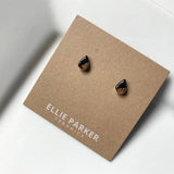 Teardrop Ceramic Gold Accent Stud  Earrings