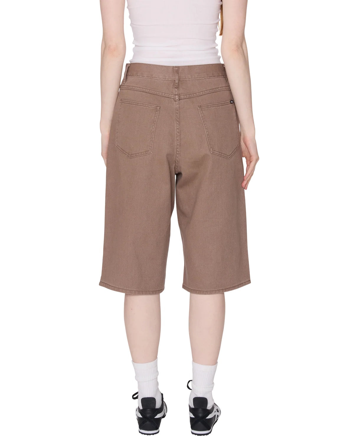 Karina Long Denim Shorts - Walnut