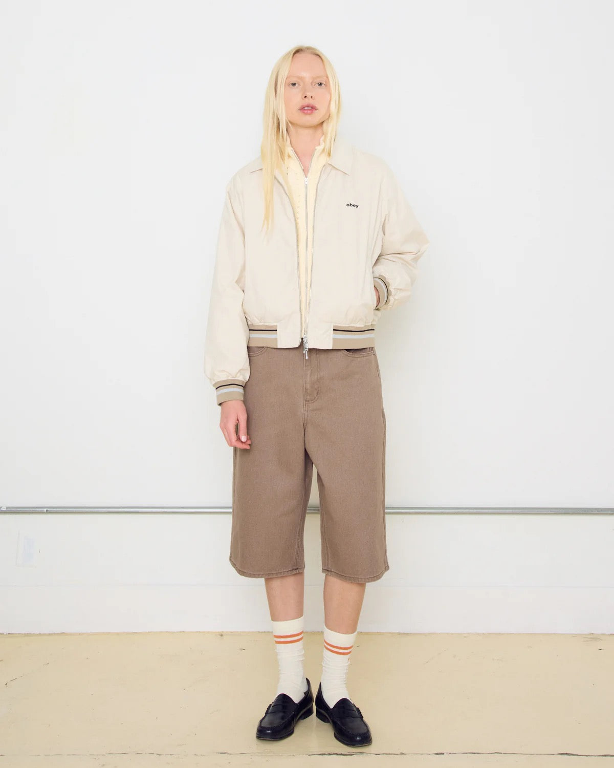 Karina Long Denim Shorts - Walnut