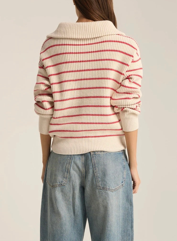 Villa Half Zip Sweater - Red Pepper